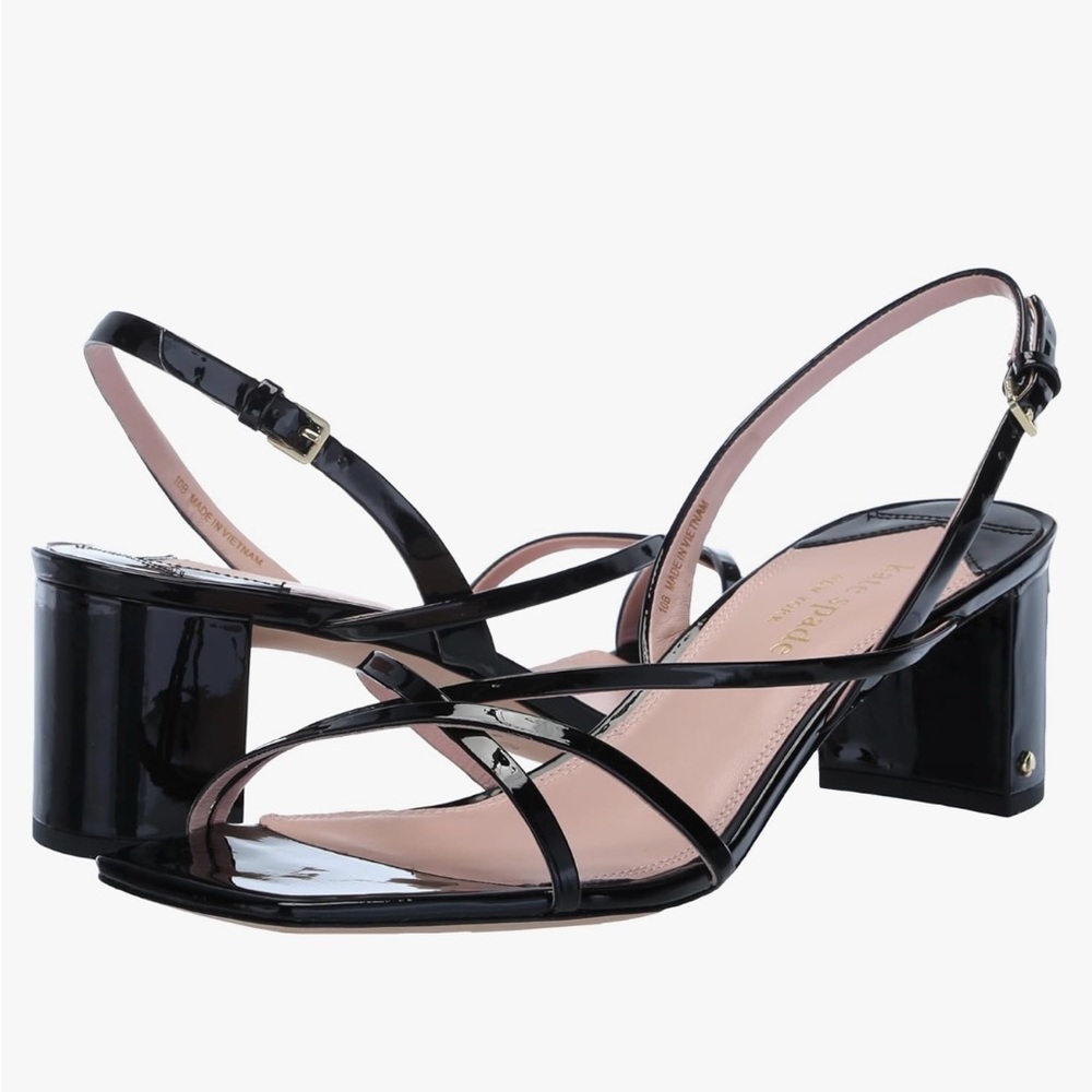 Kate Spade Black Patent Leather Block Heels
